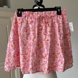 Abound NWT coral pink floral lined skirt in a size small